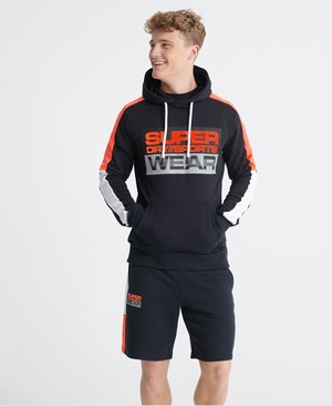 Superdry Streetsport Overhead Férfi Kapucnis Pulóver Fekete | ZPKAI5420